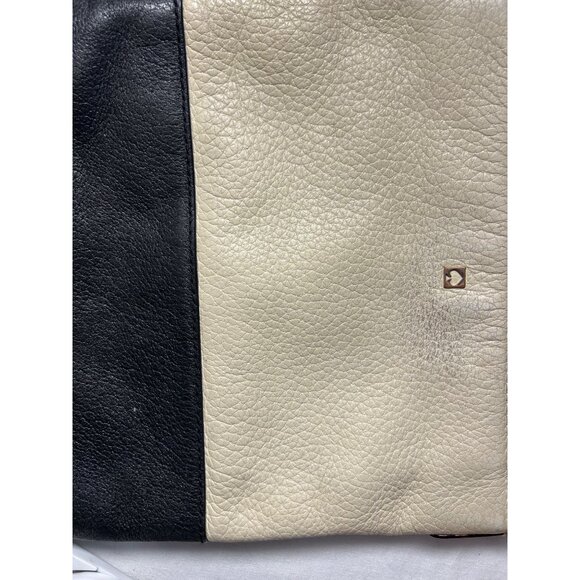 Kate Spade Two-Tone Pebbled Leather Crossbody Bag Adjustable Strap Cream & Black - Picture 9 of 12